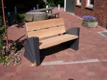 Sitzbank-Stahl-Holz